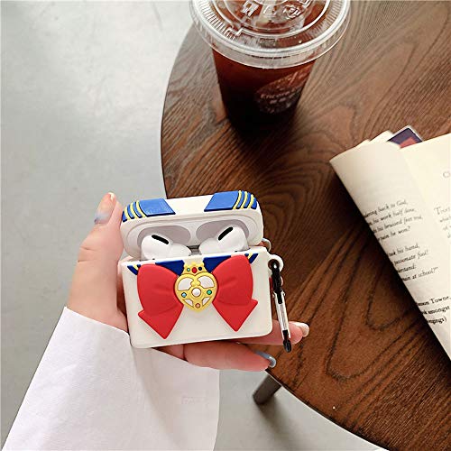 TOU-BEGUIN Creative Charging Case Compatible with Airpods Pro, Cute Sailor Moon Suit Design Soft Silicone Full Protective Skin Cover, Fashion Skirt Wireless Earphone Accessories