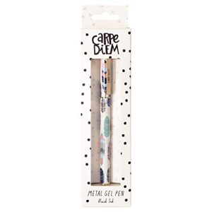 Pukka Pad, Carpe Diem Metal Pens with Gel Ink in Chic Packaging - Perfectly Weighted with Smooth, Precise Black Ink - Removable Cap and Gold Details – Feathers