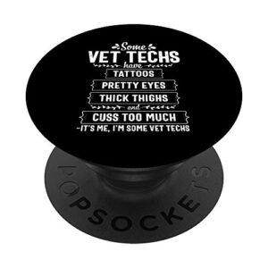 funny vet tech tattoos veterinary assistant animal gift popsockets popgrip: swappable grip for phones & tablets