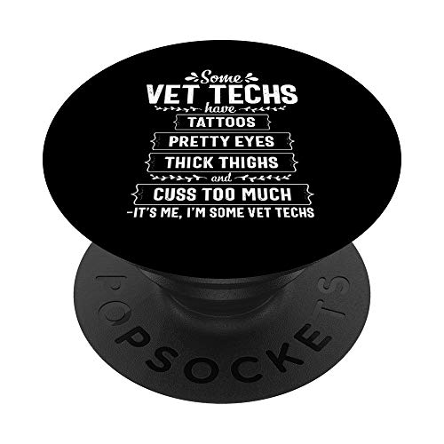 Funny Vet Tech Tattoos Veterinary Assistant Animal Gift PopSockets PopGrip: Swappable Grip for Phones & Tablets