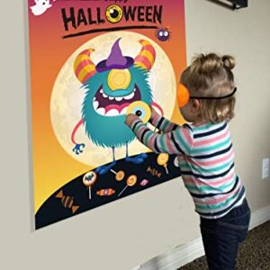 Funnlot Halloween Party Games for Kids Halloween Game Pin The Eye on The Monster Game Halloween Party Favors  Halloween Party Games Activities Halloween Pin The Tail Game
