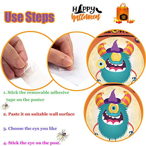 Funnlot Halloween Party Games for Kids Halloween Game Pin The Eye on The Monster Game Halloween Party Favors  Halloween Party Games Activities Halloween Pin The Tail Game
