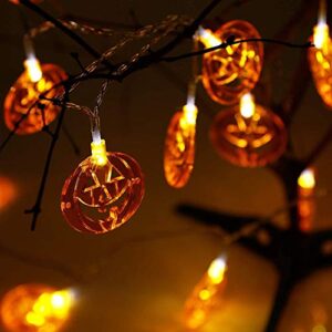 Halloween Lights Decoration String Lights, 3 Pack 44.3FT Battery Operated Fairy Lights 3x30 LED Orange Pumpkin Purple Bat White Ghost String Lights for Indoor/Outdoor Holiday Party Decorations
