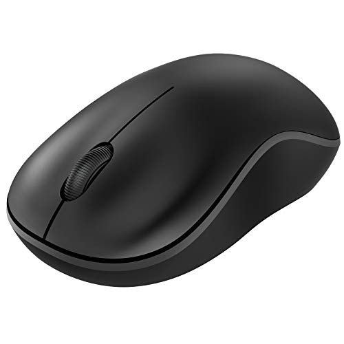 Bluetooth Mouse, 2.4G Bluetooth Wireless Mouse Dual Mode(Bluetooth 5.0+USB), Computer Mouse with USB Receiver, Ergonomic Mouse Compatible with Laptop, iPad, MacOS, PC, Windows, Android (Black)