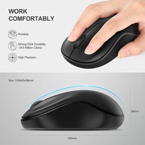 Bluetooth Mouse, 2.4G Bluetooth Wireless Mouse Dual Mode(Bluetooth 5.0+USB), Computer Mouse with USB Receiver, Ergonomic Mouse Compatible with Laptop, iPad, MacOS, PC, Windows, Android (Black)