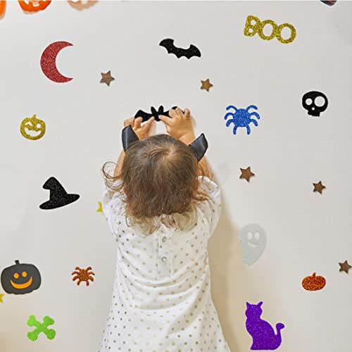 Hidreas 500 Pcs Halloween Foam Stickers Self Adhesive Glitter Foam Stickers for Kids Arts and Craft Supplies