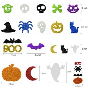 Hidreas 500 Pcs Halloween Foam Stickers Self Adhesive Glitter Foam Stickers for Kids Arts and Craft Supplies