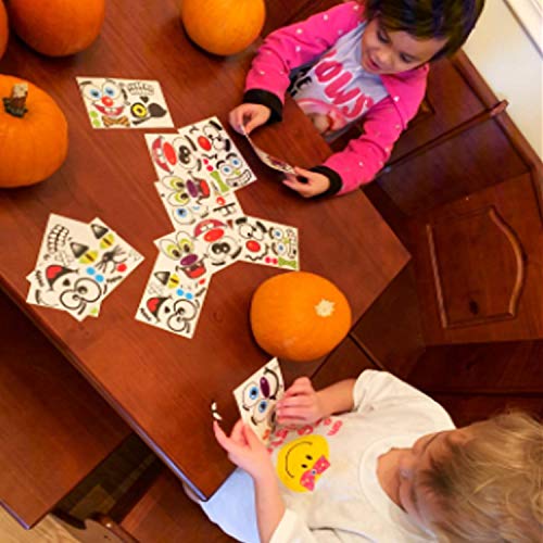 36 Packs Halloween Pumpkin Decorating Stickers, 18 Sheet Pumpkin Face Stickers in 12 Designs for Halloween Party Supplies Trick or Treat Party Favors