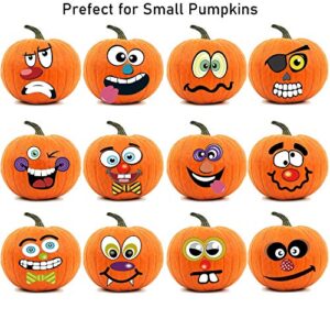 36 Packs Halloween Pumpkin Decorating Stickers, 18 Sheet Pumpkin Face Stickers in 12 Designs for Halloween Party Supplies Trick or Treat Party Favors