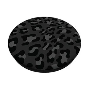 Cute Black Leopard Print Pattern Design For Women On Black PopSockets PopGrip: Swappable Grip for Phones & Tablets