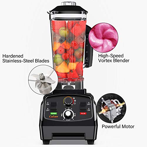 COLZER Professional Countertop Blender with 2200-Watt Base, Smoothie Blender,Built-in Timer,High Power Blender 2L Cups for Frozen Drinks,Shakes and Smoothies