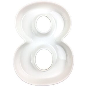 just artifacts 5.5-inch white decorative ceramic number dish (number: 8, length: 5.5 inches)