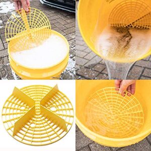 2 X 9.25 Inch (23.5cm) Car Wash Insert Bucket Dirt Remover Filter Yellow