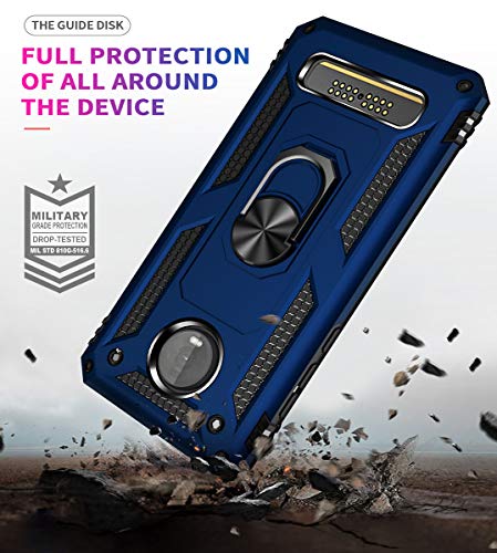 Moto Z4 Case,Moto Z4 Play Case, [ Military Grade ] 15ft. Drop Tested Protective Case with Magnetic Car Mount Ring Holder Stand Cover for Moto Z4/Z4 Play - Blue