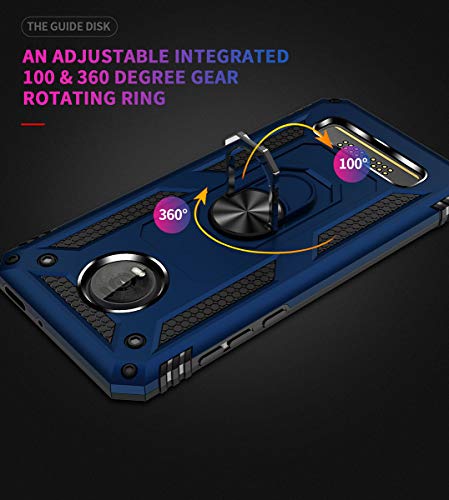 Moto Z4 Case,Moto Z4 Play Case, [ Military Grade ] 15ft. Drop Tested Protective Case with Magnetic Car Mount Ring Holder Stand Cover for Moto Z4/Z4 Play - Blue