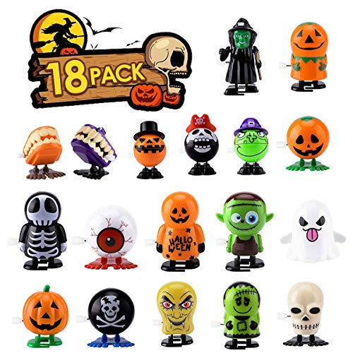 AnNido Halloween Wind Up Toys, 18PCS Assorted Wind-Up Toys for Kids Party Favors, Happy Halloween Goody Bag Fillers, Preschool Clockwork Toys Supplies for Kids, Boys & Girls