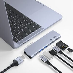 lention usb c hub with 100w pd + 40gbps usb c port, 4k hdmi, 2 usb 3.0 and sd/micro sd card reader compatible 2022-2016 macbook pro 13/15/16, new mac air, stable driver adapter (cb-cs64, space gray)