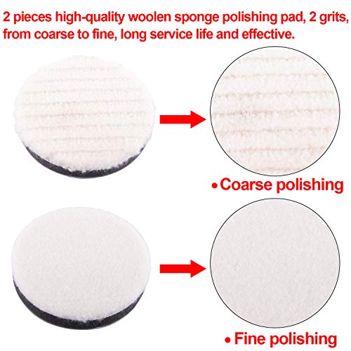 SIQUK 48 Pieces Car Polishing Pad Kit 3 Inch Buffing Pads Sponge Polishing Pads Foam Buffer Polish Pads Car Polisher Attachment for Drill