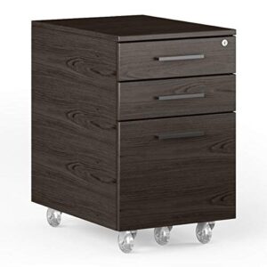 bdi sequel 6107 mobile file pedestal, charcoal stained ash wood