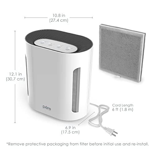 Pure Enrichment PureZone 3-in-1 Air Purifier Bundle with True HEPA Replacement Filter - True HEPA Filter & UV-C Cleans Air, Helps Alleviate Allergies, Removes Pet Hair, Smoke & More