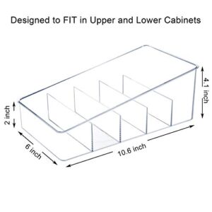 Youngever Clear Plastic Food Packet Storage Organizer, 5 Divided Sections Pantry Organizer, Holder For Snacks, Soups, Seasoning Packets For Kitchen, Refrigerator, and Cabinet