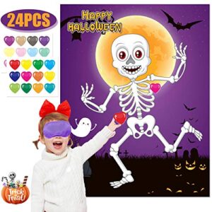 funnlot halloween games for kids party pin the heart on the mr.bones game halloween party favors  halloween party games activities halloween pin the tail game