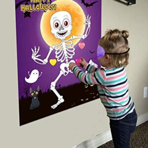 Funnlot Halloween Games for Kids Party Pin The Heart on The Mr.Bones Game Halloween Party Favors  Halloween Party Games Activities Halloween Pin The Tail Game