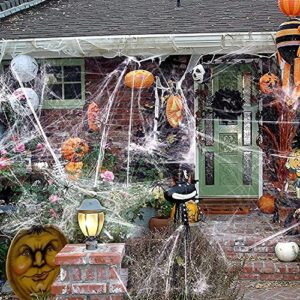 1200 sqft Spider Webs Halloween Decorations, Super Stretch Spider Web Cobwebs with 100 Plastic Fake Spiders Haunted House Yard Creepy Scene Props Indoor Outdoor Decor and Halloween Party Supplies