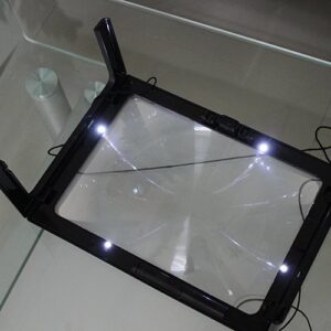 A4 LED Magnifier A4 Full Page Large Hands Free Magnifier 3X Magnifying Glass Lens Reading with Cord