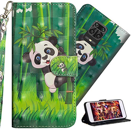 ISADENSER Redmi Note 9 Pro Case Redmi Note 9S Case for Women [Wallet Stand] With Credit Cards Slot Cash Pockets Flip Leather PU Wallet Case for Xiaomi Redmi Note 9 Pro Max / Note 9S 3D Bamboo Panda YX