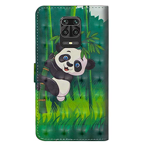 ISADENSER Redmi Note 9 Pro Case Redmi Note 9S Case for Women [Wallet Stand] With Credit Cards Slot Cash Pockets Flip Leather PU Wallet Case for Xiaomi Redmi Note 9 Pro Max / Note 9S 3D Bamboo Panda YX