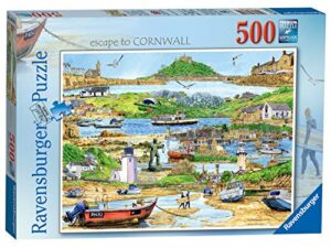 ravensburger escape to cornwall 500 piece jigsaw puzzles for adults and kids age 10 and up - beach & countryside