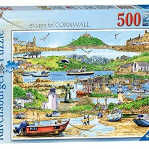 Ravensburger Escape to Cornwall 500 Piece Jigsaw Puzzles for Adults and Kids Age 10 and Up - Beach & Countryside