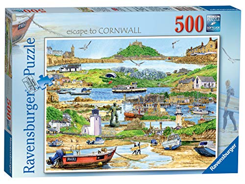 Ravensburger Escape to Cornwall 500 Piece Jigsaw Puzzles for Adults and Kids Age 10 and Up - Beach & Countryside