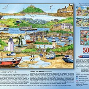 Ravensburger Escape to Cornwall 500 Piece Jigsaw Puzzles for Adults and Kids Age 10 and Up - Beach & Countryside