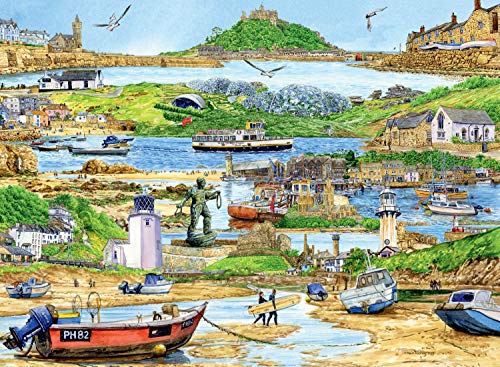 Ravensburger Escape to Cornwall 500 Piece Jigsaw Puzzles for Adults and Kids Age 10 and Up - Beach & Countryside