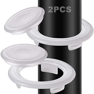 aoboco 2 pack 2 inch table umbrella hole ring and cap set for outdoor patio umbrella plug standard size (transparent)