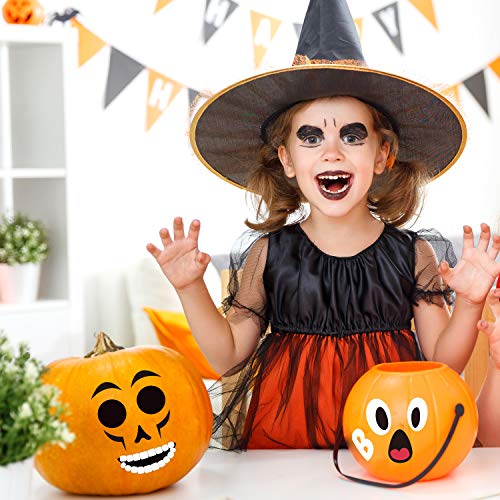 Joy Bang Halloween Pumpkin Stickers Pumpkin Decorating Stickers 24PCS Pumpkin Stickers Kit for Kids Halloween Pumpkin Face Stickers Decals