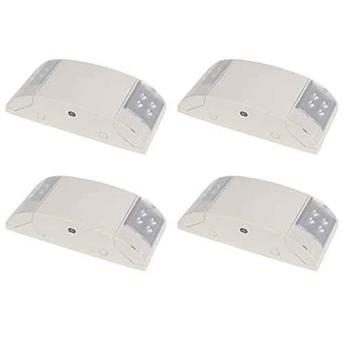 EXITLUX 4 Pack Led Exit Sign with Emergency Lighting Battery Backp -Two LED Adjustable Head -120V/277V-UL Listed-Exit Lighting -Dual LED Lamp ABS Fire Resistance for Power Failure.