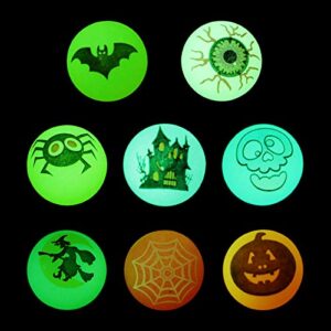 FUNNISM 48PCS Glow in The Dark Halloween Bouncing Balls,8 Halloween Theme Designs Halloween Party Supplies,Classroom Prizes,School Game,Goodie Bag Filler,Trick or Treat Halloween Party Favors/Gift/Toy