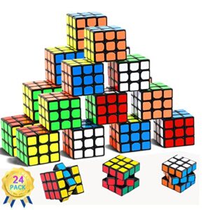 ycsh 24 pack classroom gifts, mini cubes set party favors cube puzzle, puzzle cube eco-friendly safe material with vivid colors,party puzzle game for boys girls.
