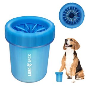 dog paw cleaner, portable pet cleaning 360º silicone washer cup, for small and medium breed cats and dogs (blue)