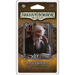 arkham horror the card game harvey walters starter deck | horror game | mystery game | cooperative card game | ages 14+ | 1-2 players | average playtime 1-2 hours | made by fantasy flight games