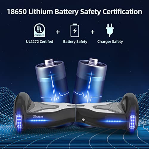 TOMOLOO Hoverboard, 6.5" Two-Wheel Self Balancing Scooters with LED Rhythm Lights and Bluetooth Speaker for Beginners（Children and Adults）