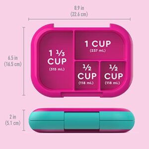 Bentgo® Kids Chill Lunch Box - Leak-Proof Bento Box with Removable Ice Pack & 4 Compartments for On-the-Go Meals - Microwave & Dishwasher Safe, Patented Design, & 2-Year Warranty (Fuchsia/Teal)