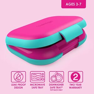 Bentgo® Kids Chill Lunch Box - Leak-Proof Bento Box with Removable Ice Pack & 4 Compartments for On-the-Go Meals - Microwave & Dishwasher Safe, Patented Design, & 2-Year Warranty (Fuchsia/Teal)