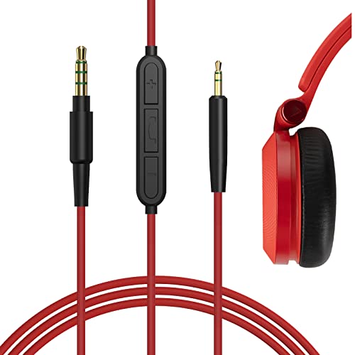 Geekria QuickFit Audio Cable with Mic Compatible with JBL Tune 760NC 750BTNC 700BT 710BT, Live 660NC 650BTNC, Tour One Cable, 2.5mm Aux Replacement Stereo Cord with Inline Microphone (4 ft/1.2 m)