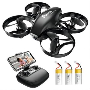 potensic a20w drone for kids, mini drone with camera 720p hd, rc drone 3 batteries, altitude hold, headless mode, gravity sensor, one key start easy for beginners