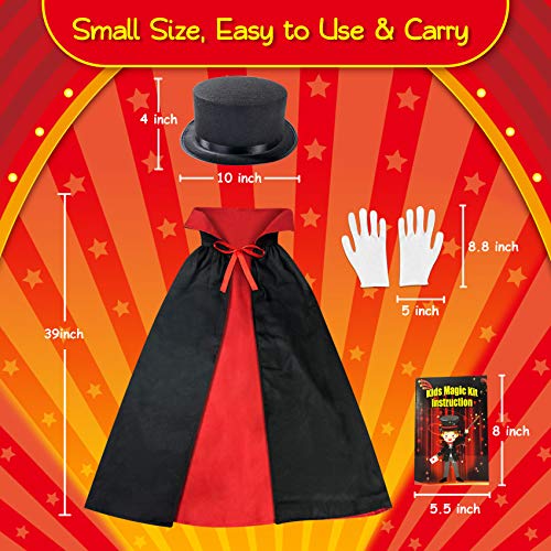 Heyzeibo Magic Kit for Kids - Magic Tricks Games Toy for Girls & Boys, Magician Pretend Play Dress Up Set with Magic Wand & More Magic Tricks, Instruction Manual, for Beginners Toddlers