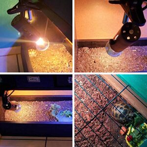 2-Pack Adjustable Reptile Clamp Heat Lamp Fixture Holder with 3-Pack 50W Sun Basking Spot Lamp Suitable for Aquarium, Reptiles,Lizard, Turtle, Snake